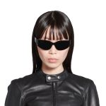 Women’s Bossy Round Af Sunglasses in Black - Image 2